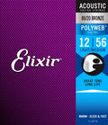 Elixir 11075 Polyweb 80/20 Bronze Acoustic Guitar Strings 12-56