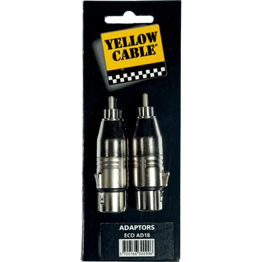 Yellow Cable AD18 RCA Male/XLR Female Adapter 2 Pcs