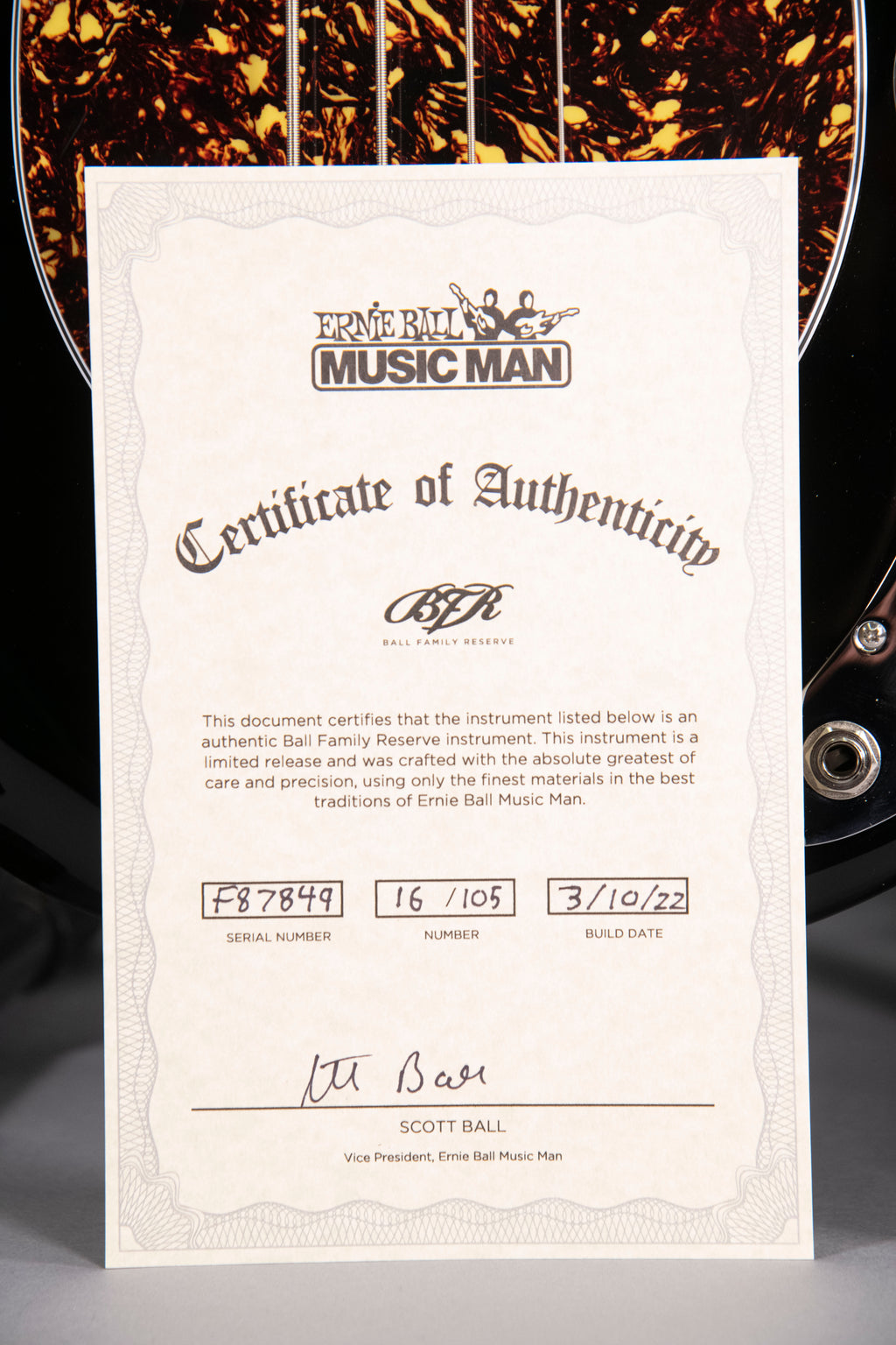 MusicMan StingRay 4 Short Scale BFR Flame Maple Neck Splinter Matched Headstock