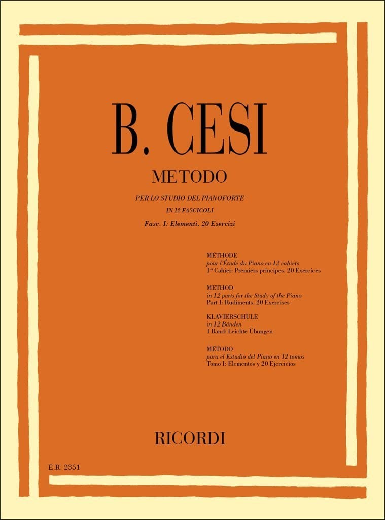 Ricordi Cesi Metodo per lo Studio del Pianoforte Fasc. 1