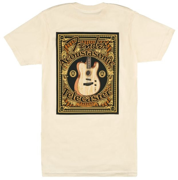 Fender Acoustasonic Tele T-Shirt Cream Large