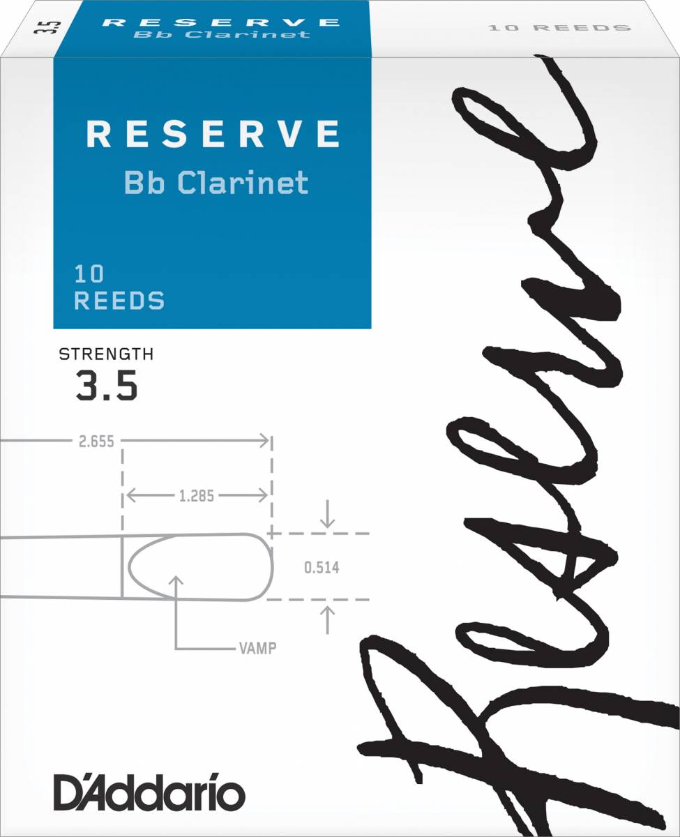 D'ADDARIO RESERVE Bb CLARINET REED 3.5