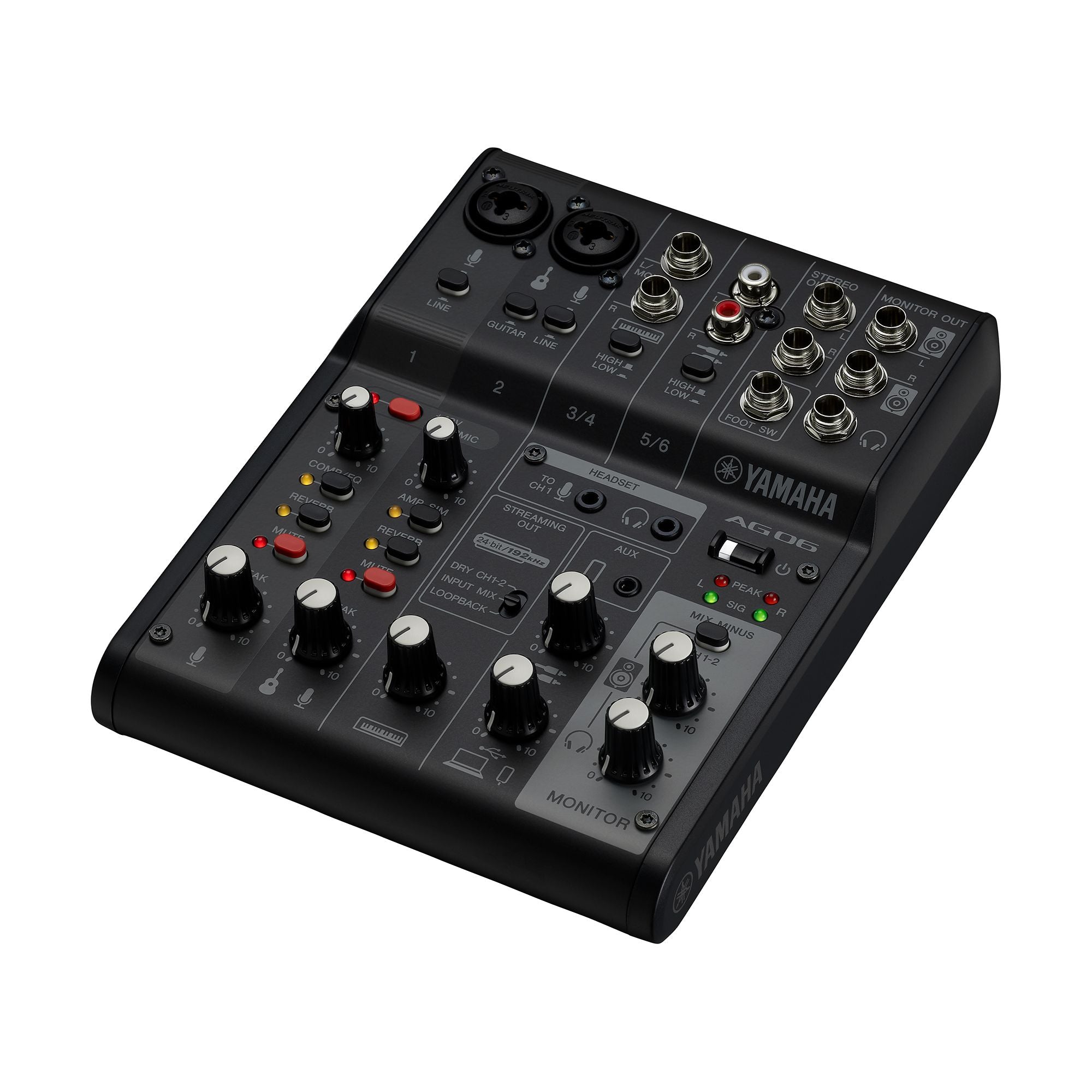 Yamaha Ag06Mk2 Black Mixer 6 Canali Live Streaming con Usb ed Interfaccia Audio