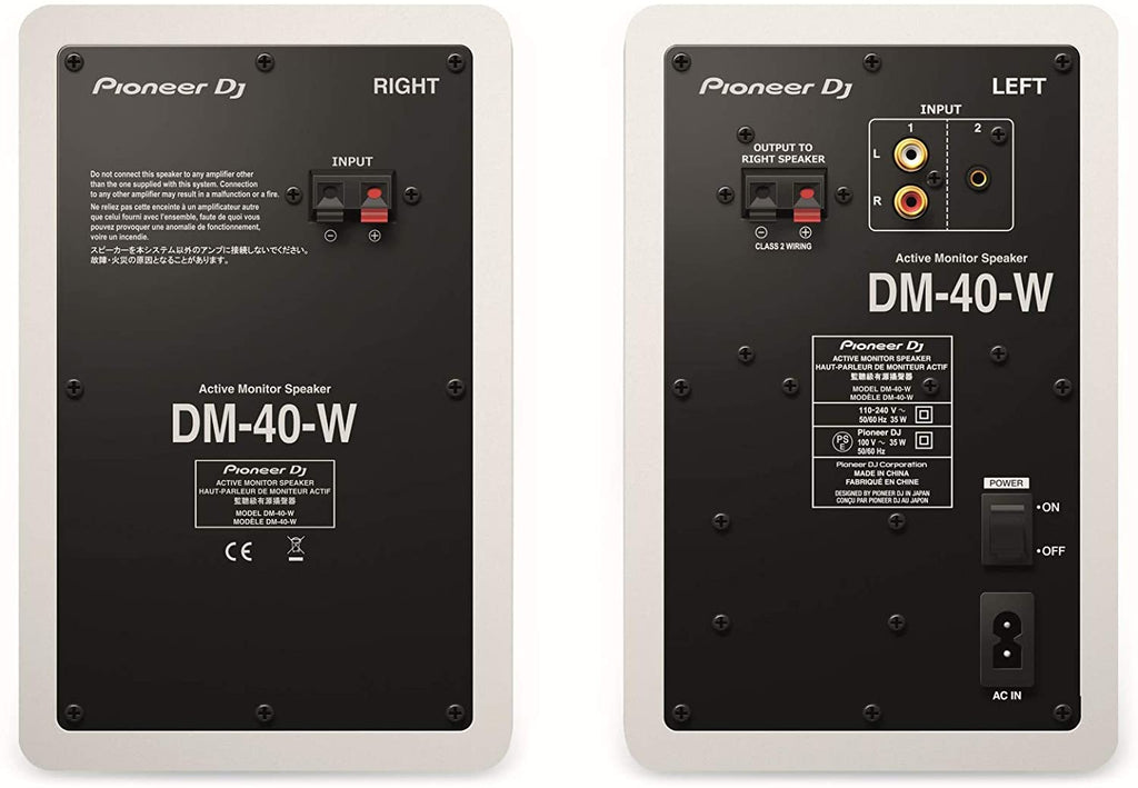 Pioneer Dj DM40W  Monitor Attivi la Coppia Bianca