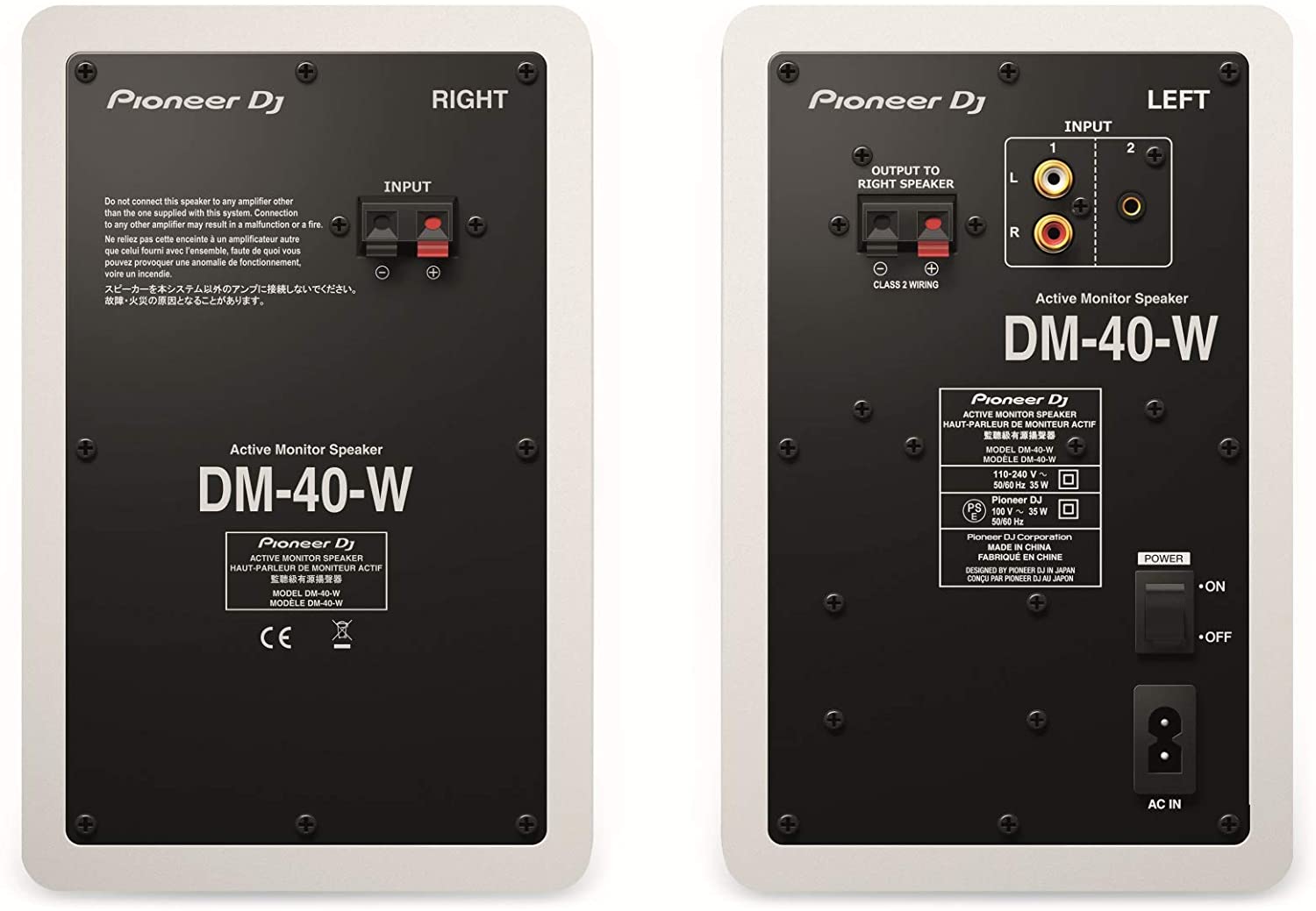 Pioneer Dj DM40W  Monitor Attivi la Coppia Bianca