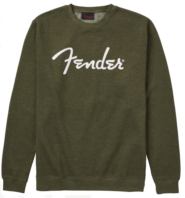 Fender Spaghetti Logo Pullover Army Green Medium