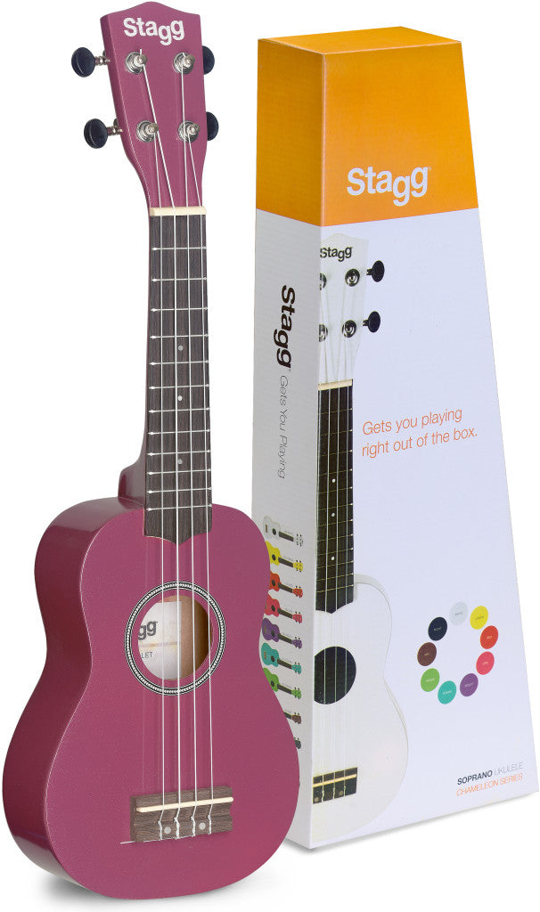 Stagg Us-Violet Ukulele Soprano Viola con Borsa in Nylon