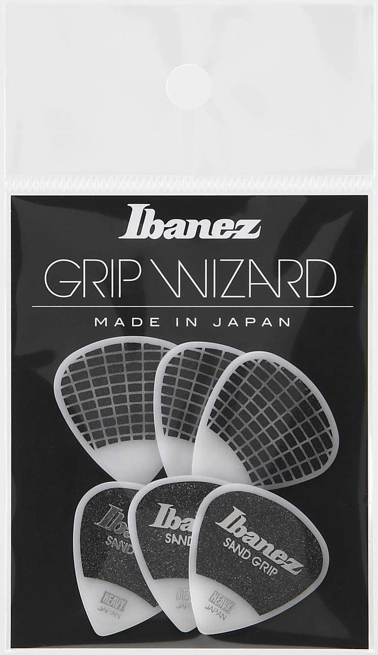 Ibanez Set 6 Plettri Sand Grip Bianchi da 0,8 mm di Spessore