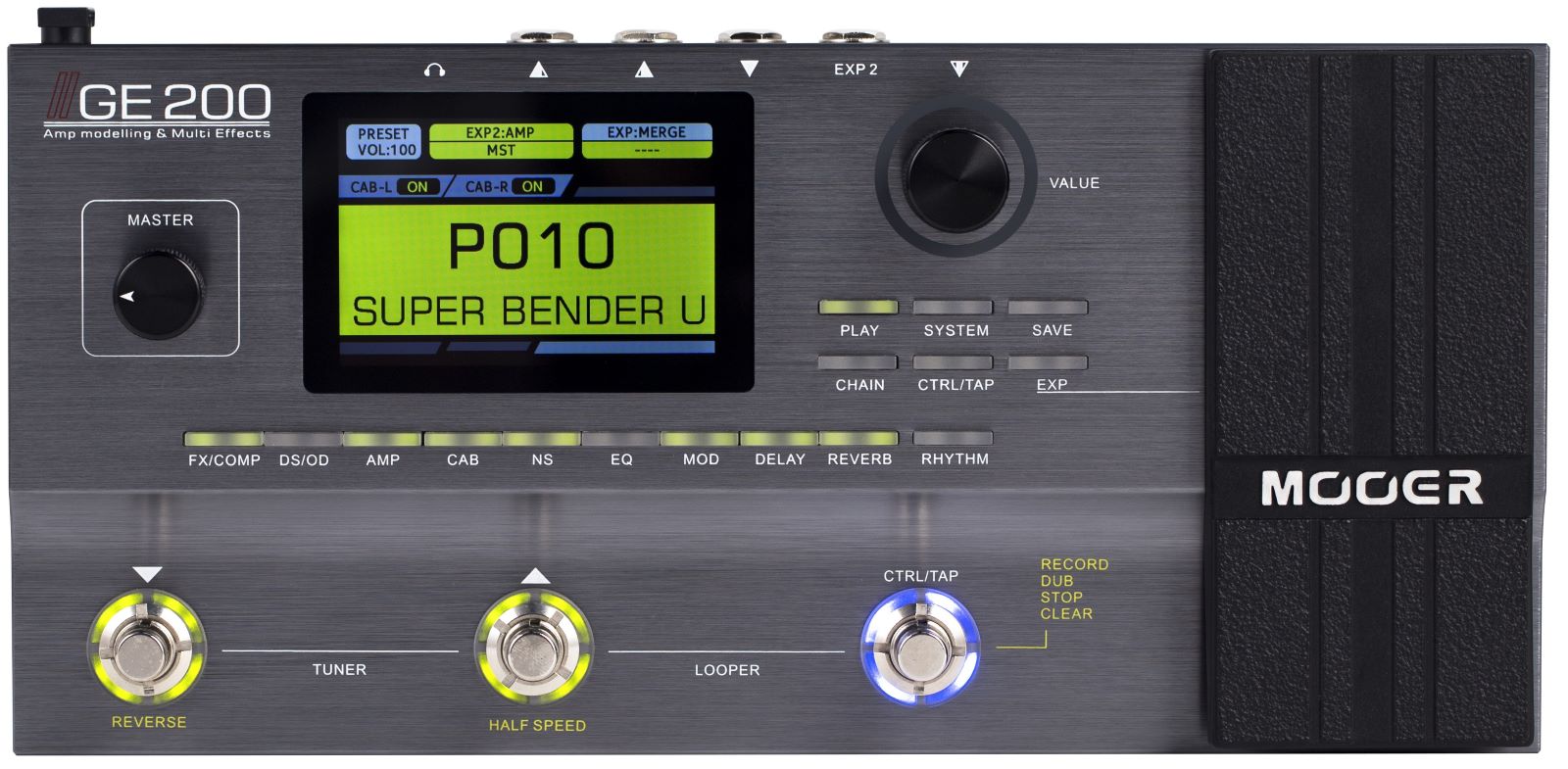 Mooer Ge200 modelador y multi-efectos