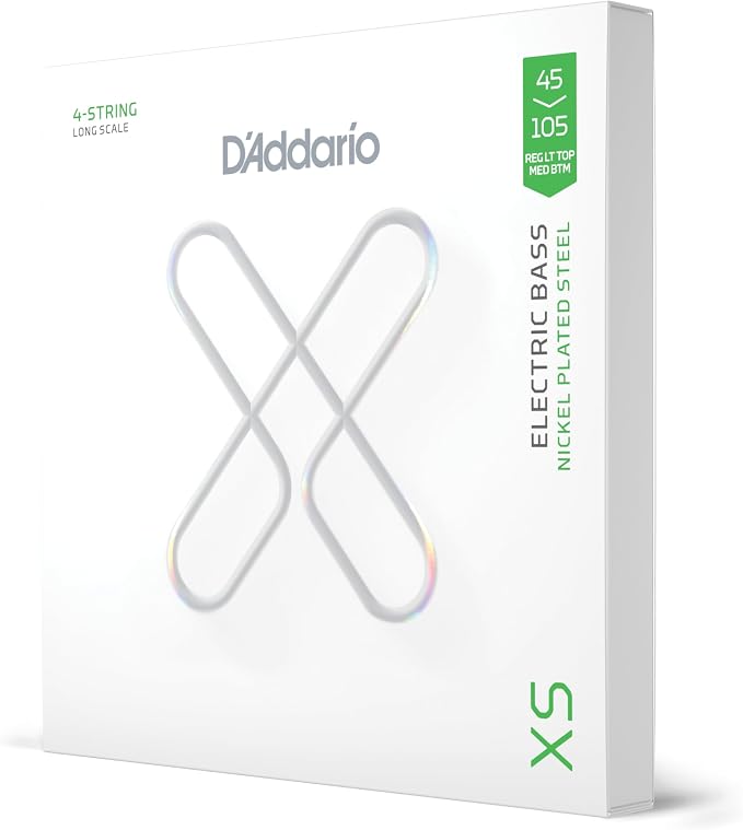 D'Addario XSB45105 Corde XS Nickel per Basso a Scala Lunga 45-105