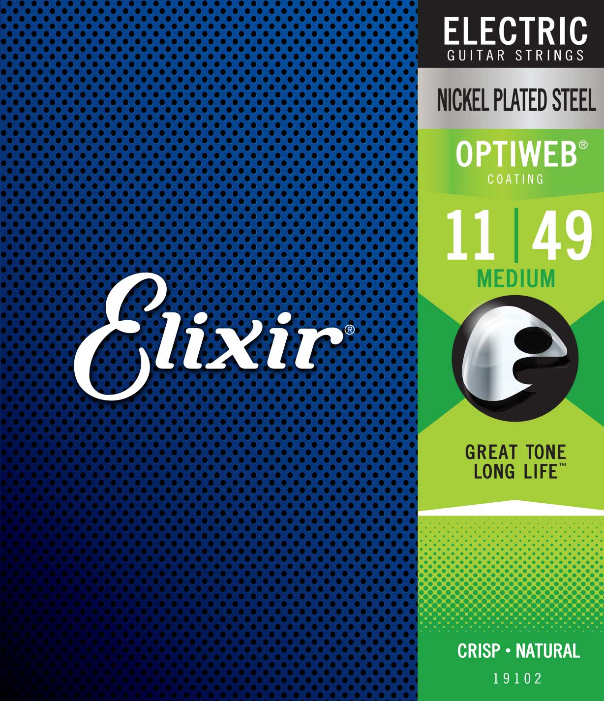 Elixir 19102 electric nickel plated steel optiweb