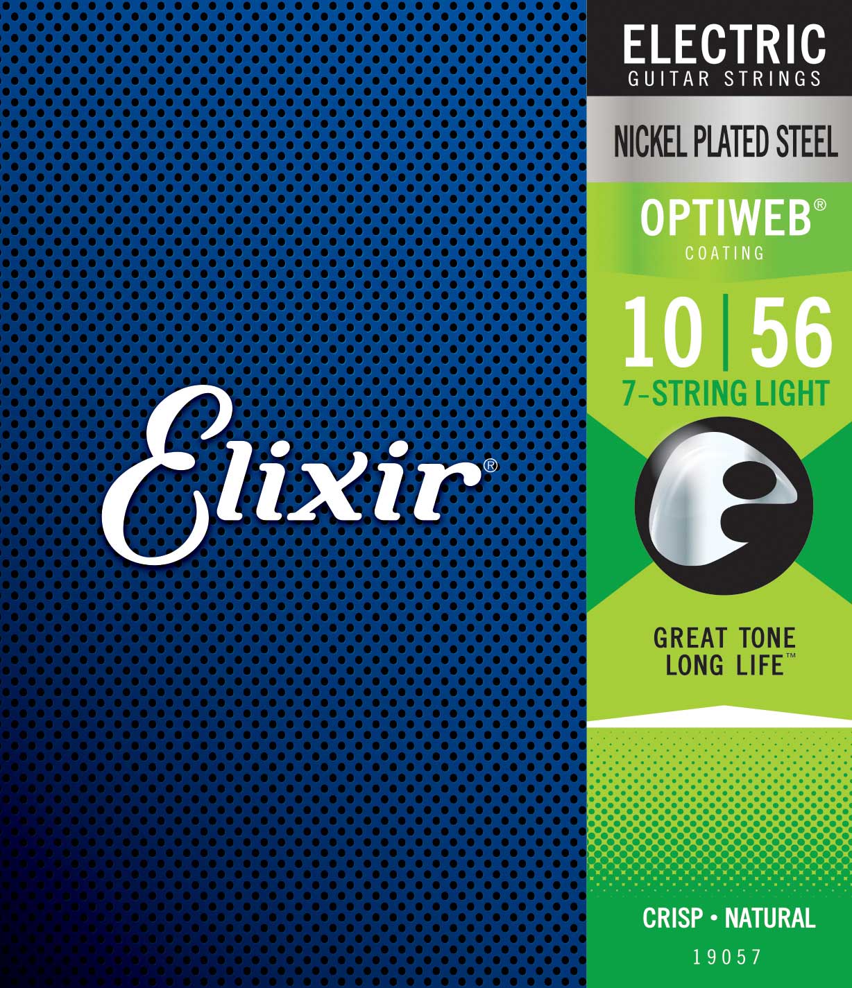 Elixir 19057 electric nickel plated steel optiweb