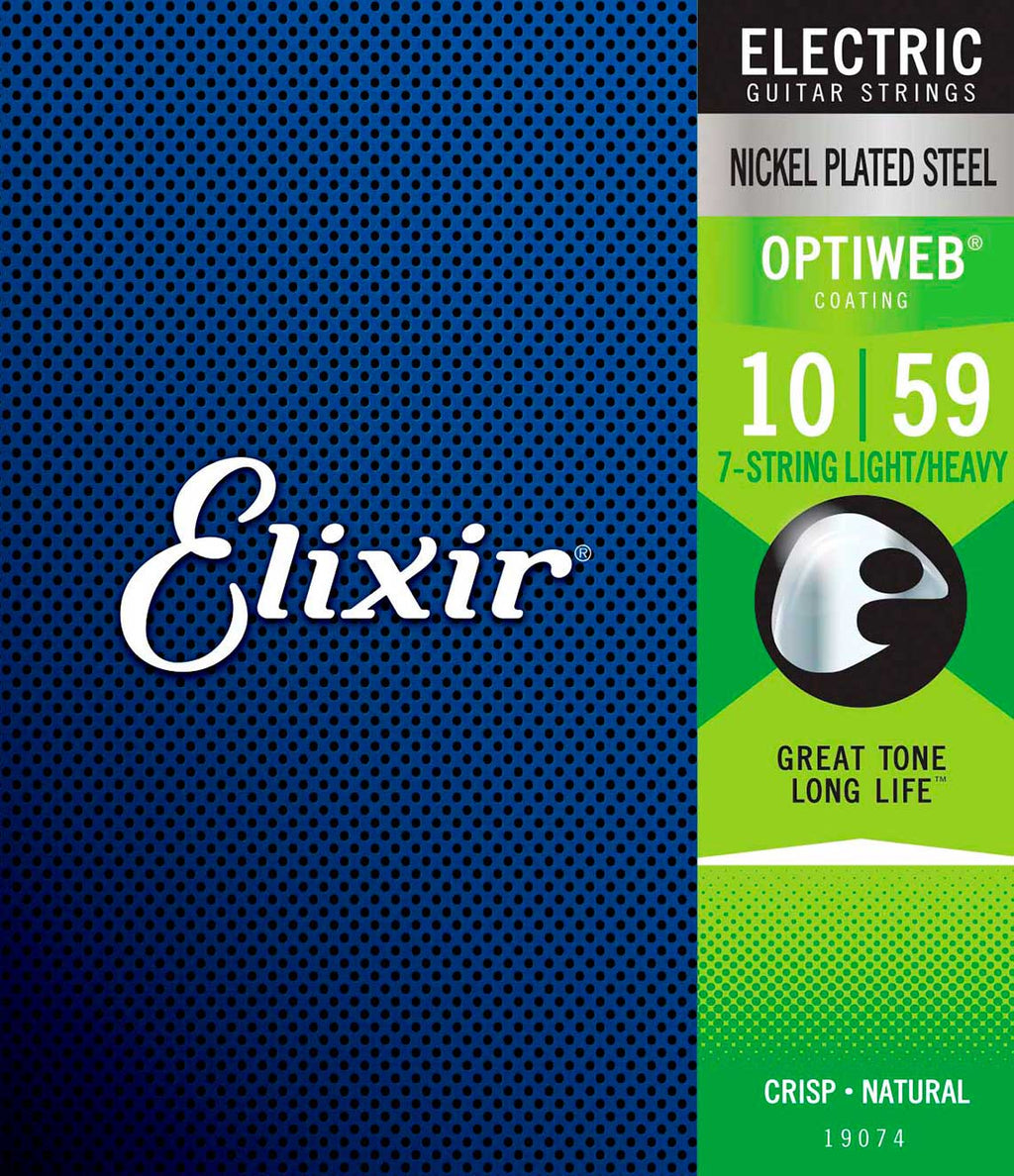 Elixir 19074 electric nickel plated steel optiweb
