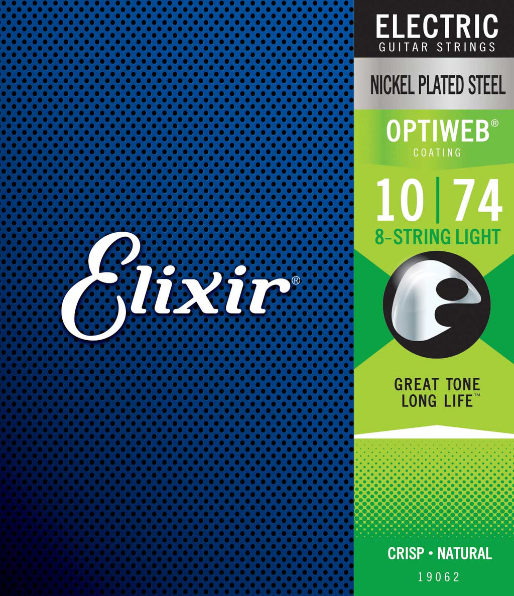 Elixir 19062 electric nickel plated steel optiweb