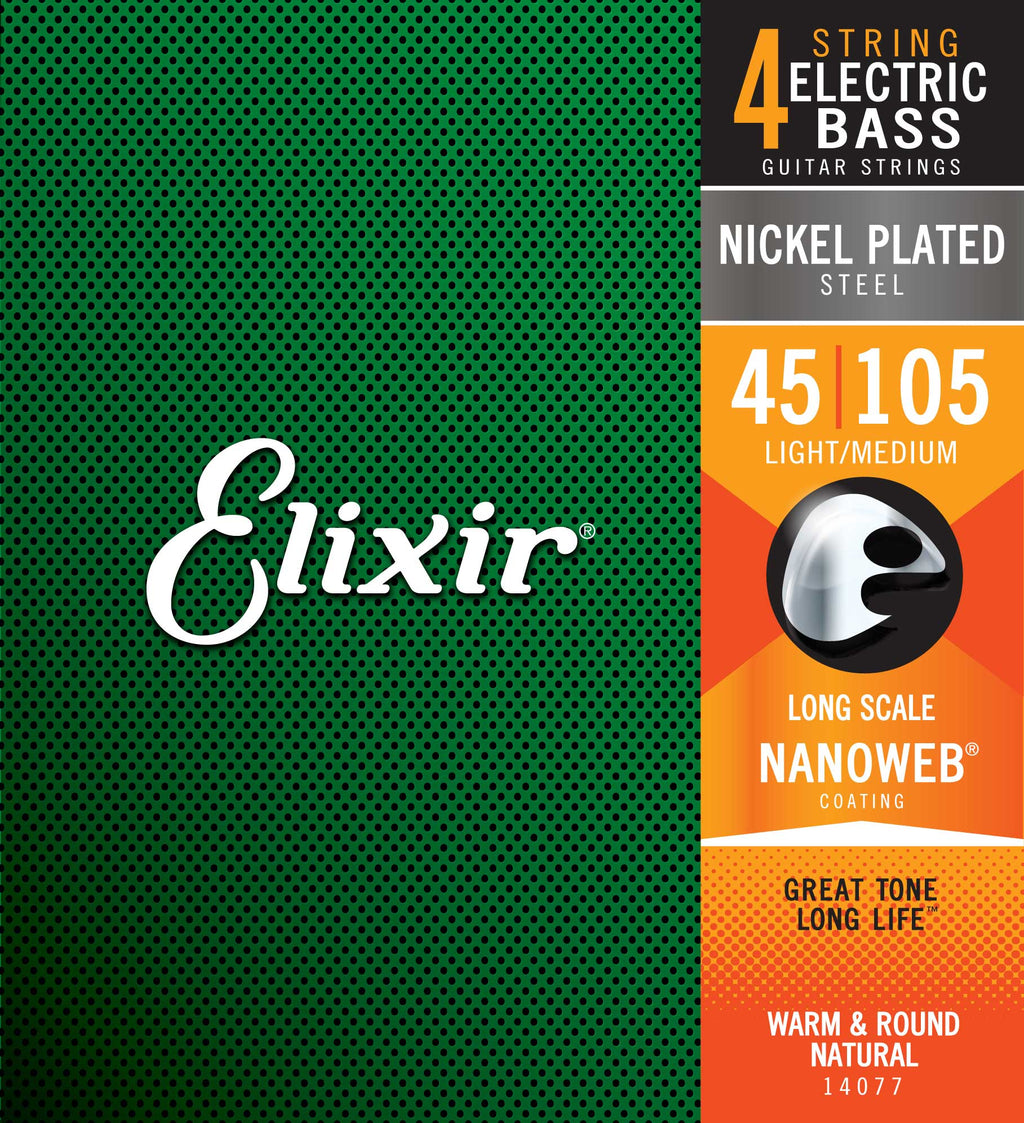 Elixir 14077 electric bass nickel plated steel nanoweb