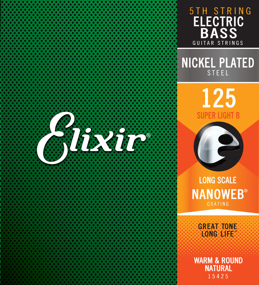 Elixir 15425 electric bass nickel plated steel nanoweb