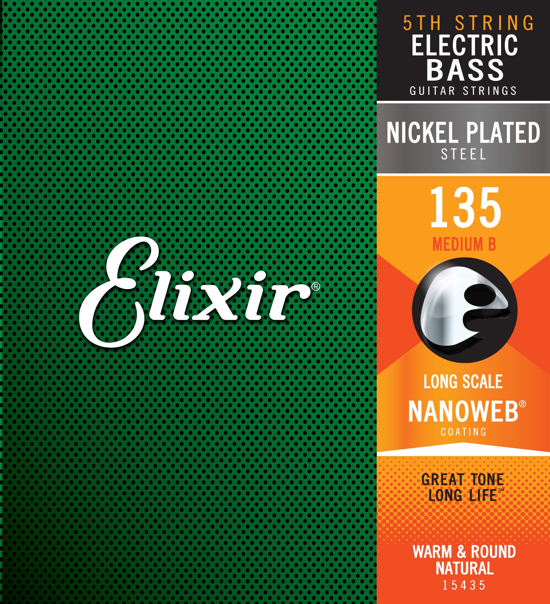 Elixir 15435 electric bass nickel plated steel nanoweb