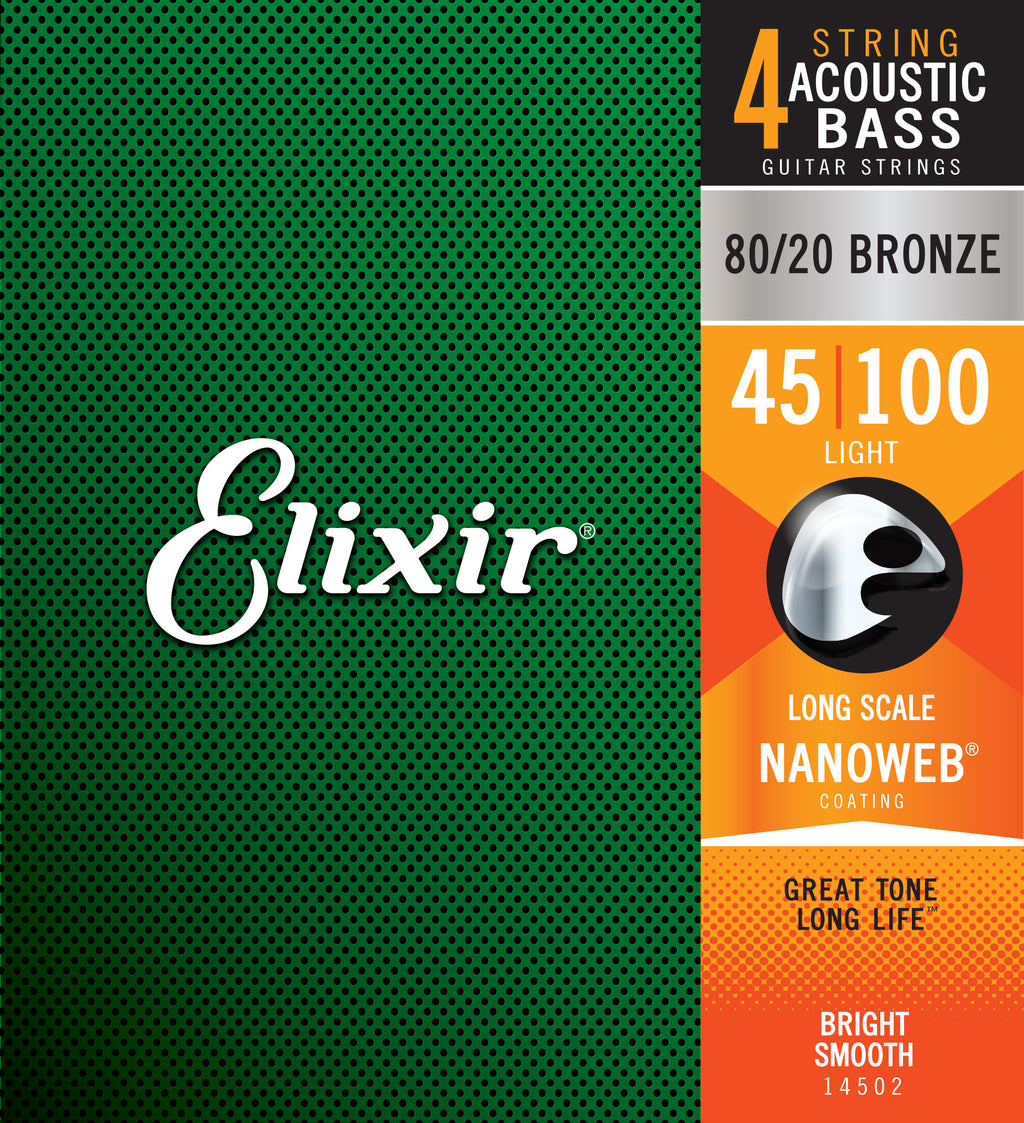 Elixir 14502 acoustic bass 80/20 bronze nanoweb