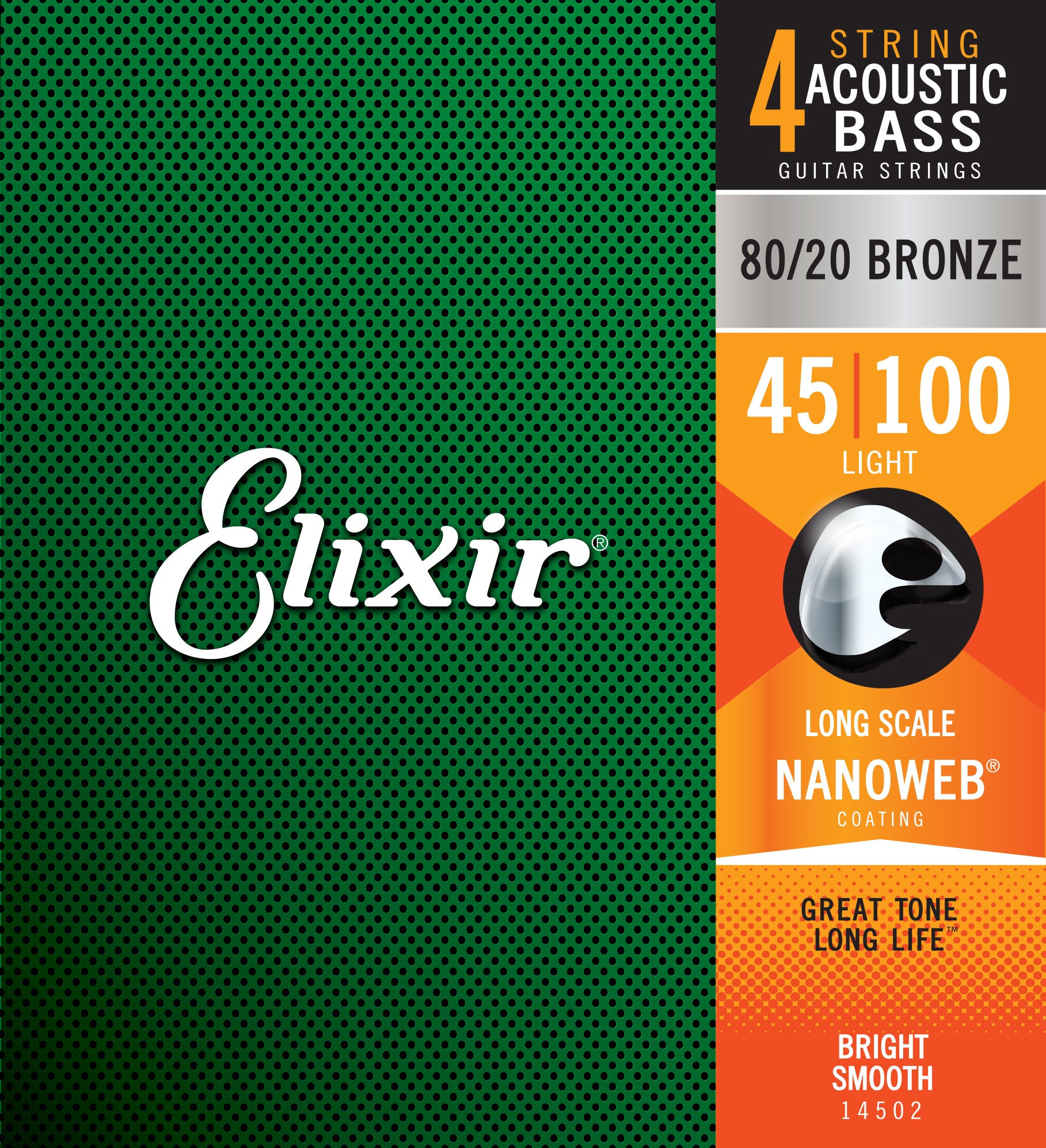 Elixir 14502 acoustic bass 80/20 bronze nanoweb