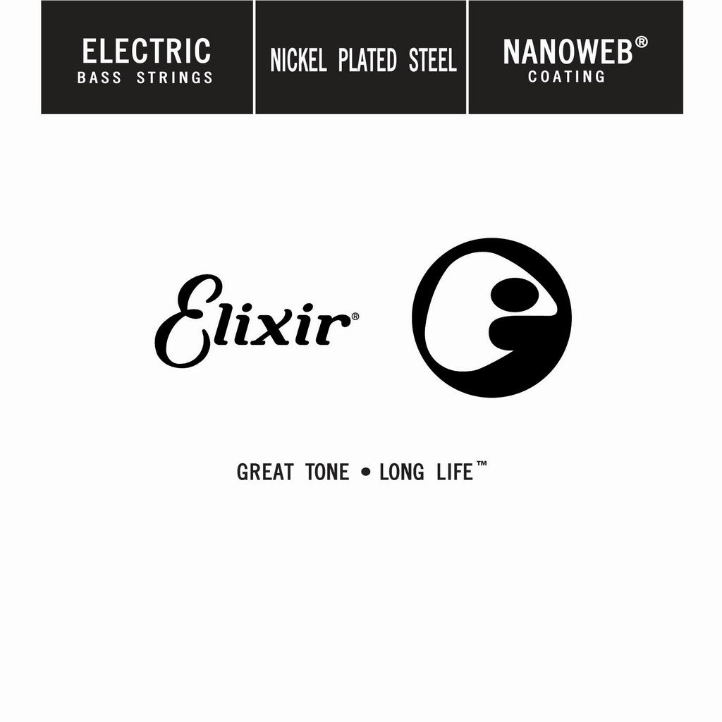 Elixir 15380 electric bass nickel nanoweb single