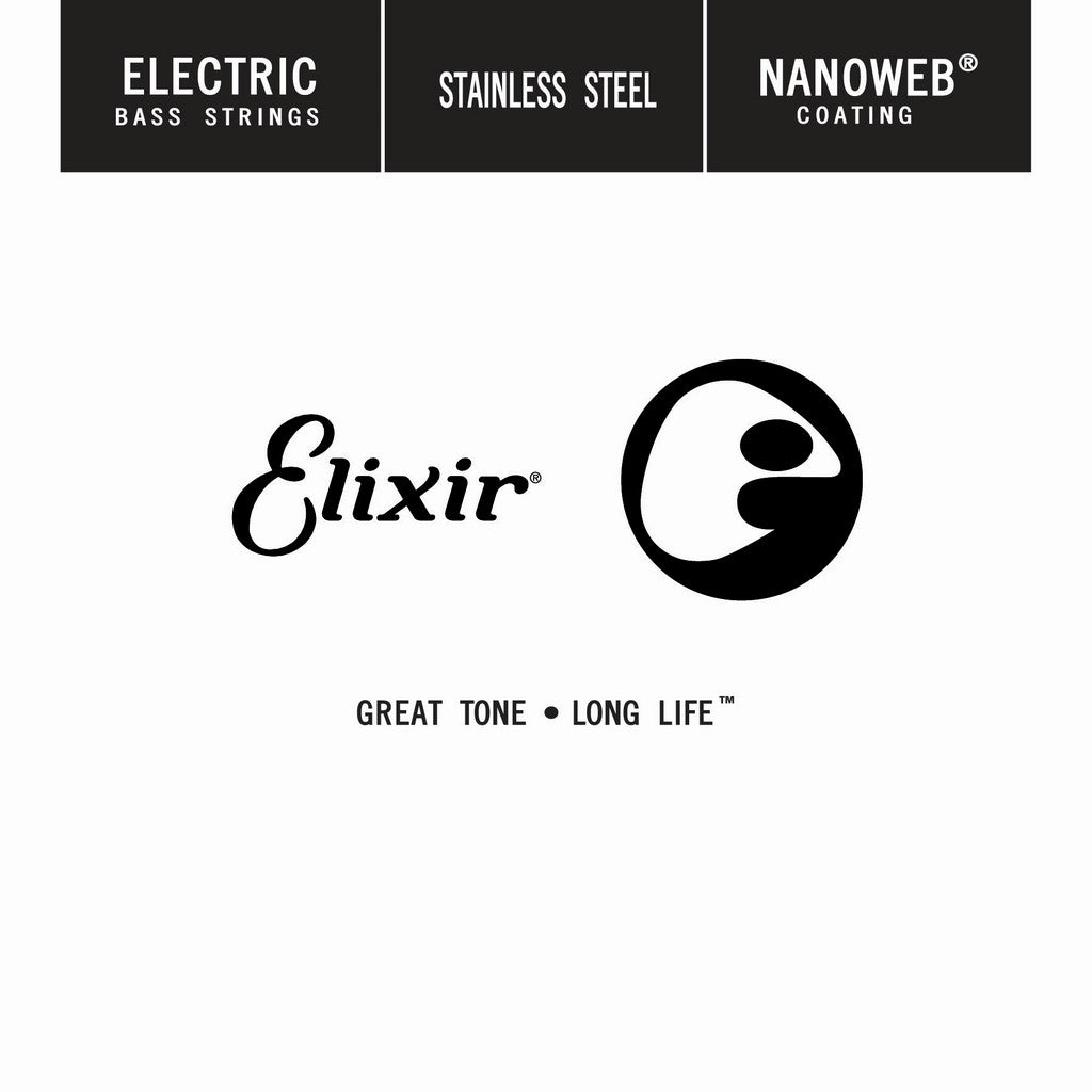 Elixir 13436 electric bass steel nanoweb single