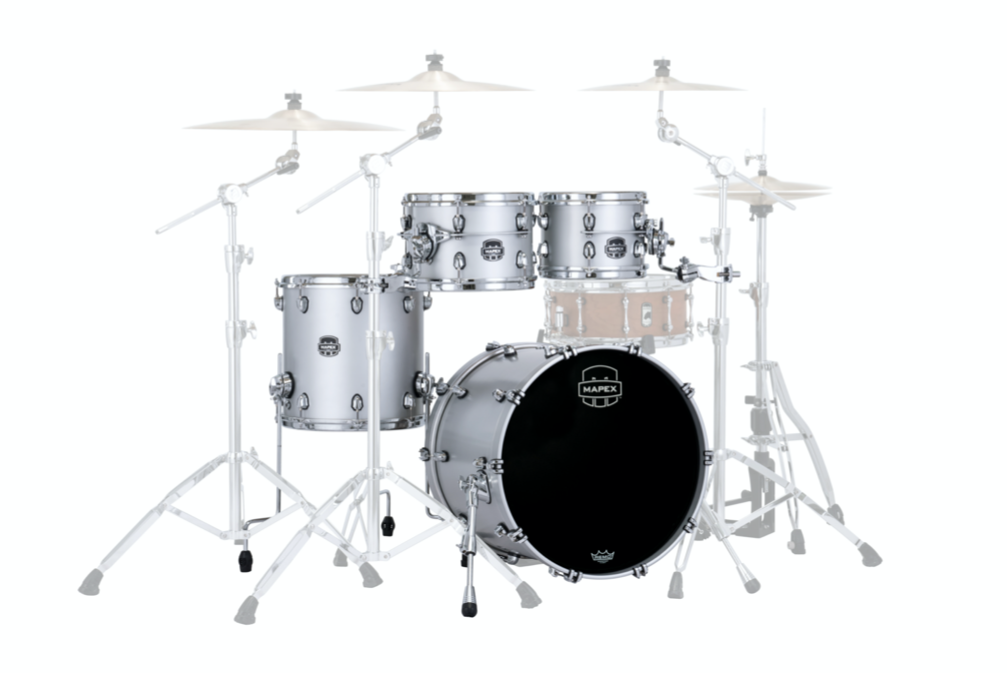 Mapex it Se504xbpd saturn evolution birch fusion 4 pezzi iridium silver