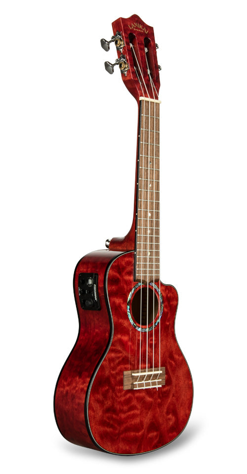 Lanikai it Qm-rdcec - ukulele concerto quilted maple