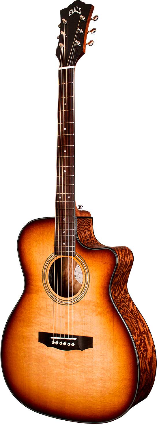 Guild OM240CE Deluxe Burl Edge Burst Acoustic Electric with Fishman Sonitone