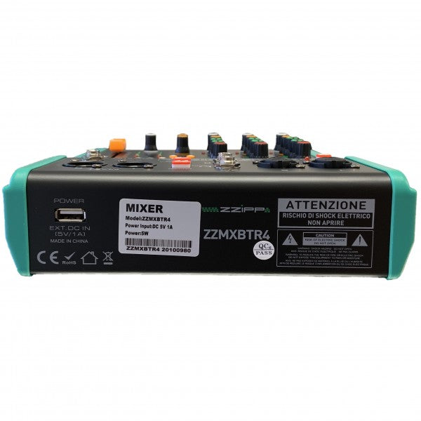 Zzipp Mixer Compatto 4 Canali con Multieffetto
