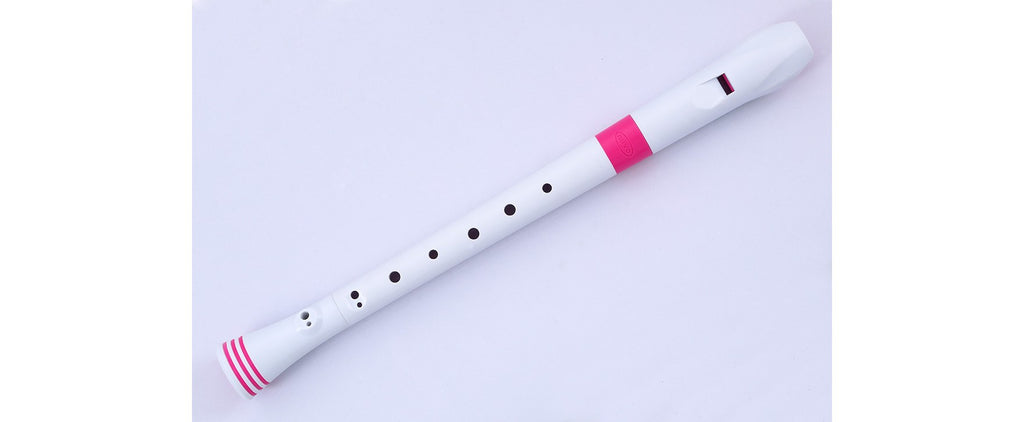 Nuvo italia Soprano recorder-diteggiatura barocca (bianco/rosa)