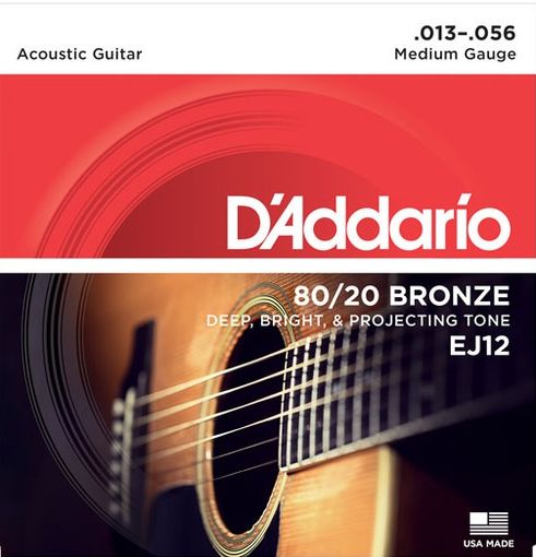 D'Addario EJ12 13 - 56 80/20 Bronze Acoustic Guitar Strings