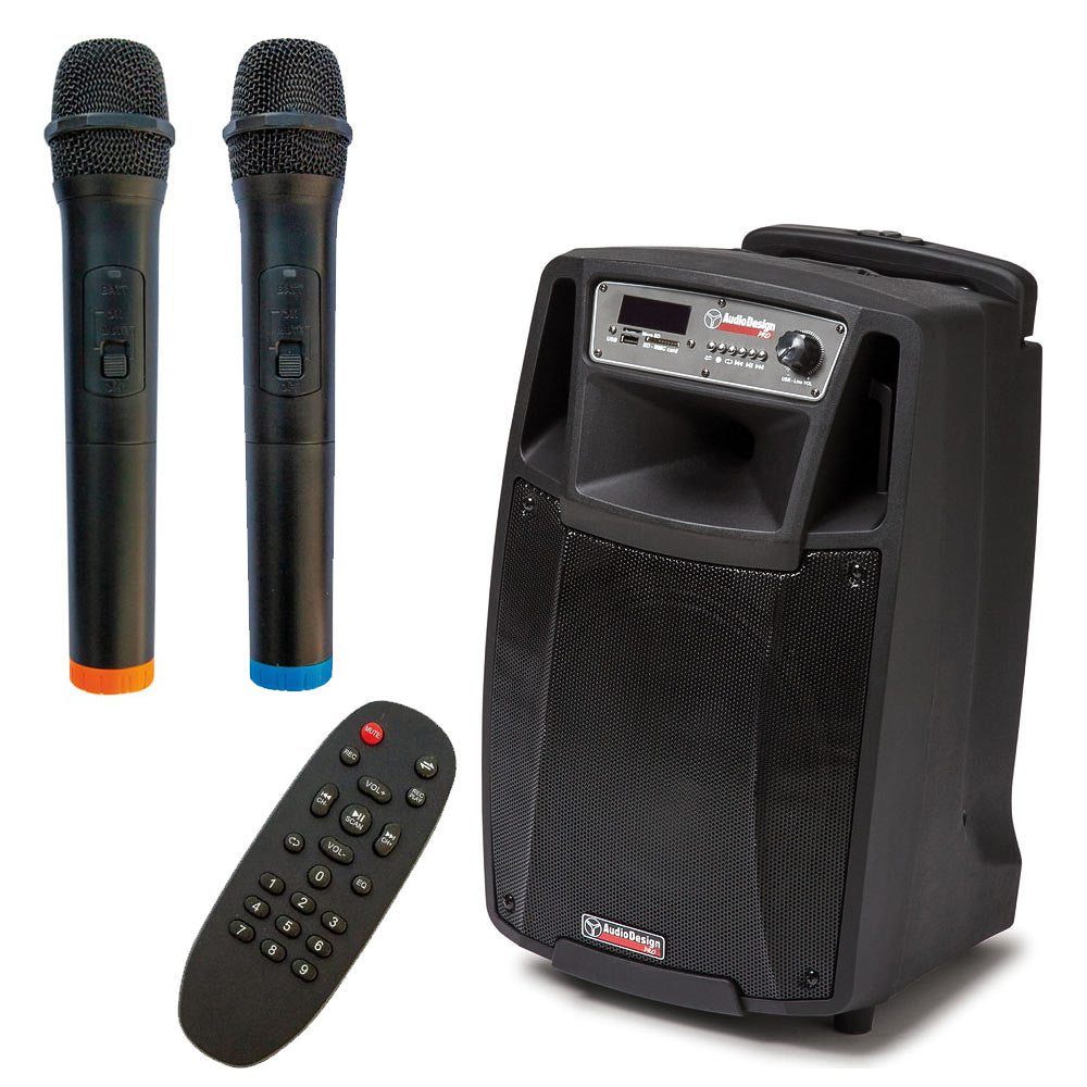 Audiodesign M2 12Wl Diffusore Portatile con 2 Microfoni Wireless