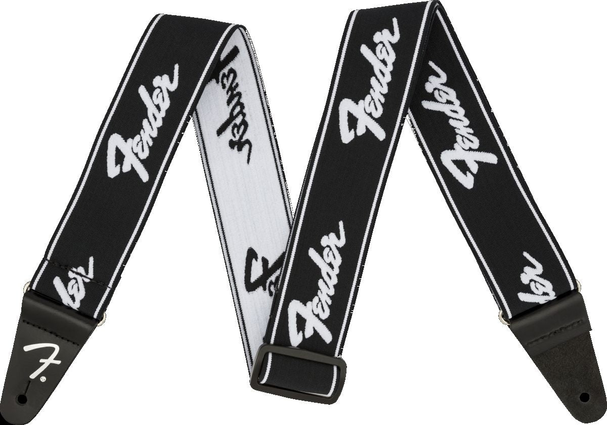 Fender Tracolla Bianca-Nera Con Logo