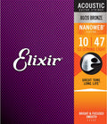 Elixir 11152 Nanoweb 80/20 Bronze Per Chitarra Acustica 12 Corde 10-047