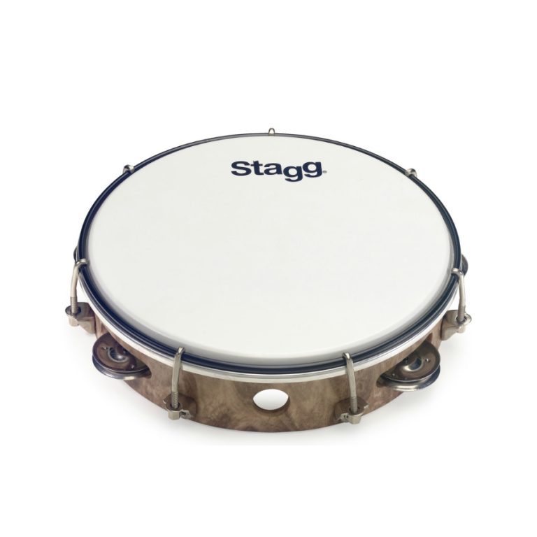 Stagg Tambourine 10" Adjustable Skin 1 Row Jingles