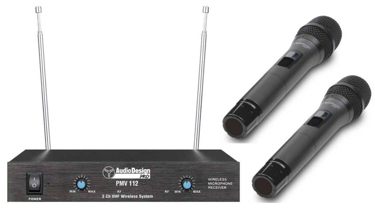 Audiodesign Radiomicrofono VHF 2 Canali Microfoni a Gelato
