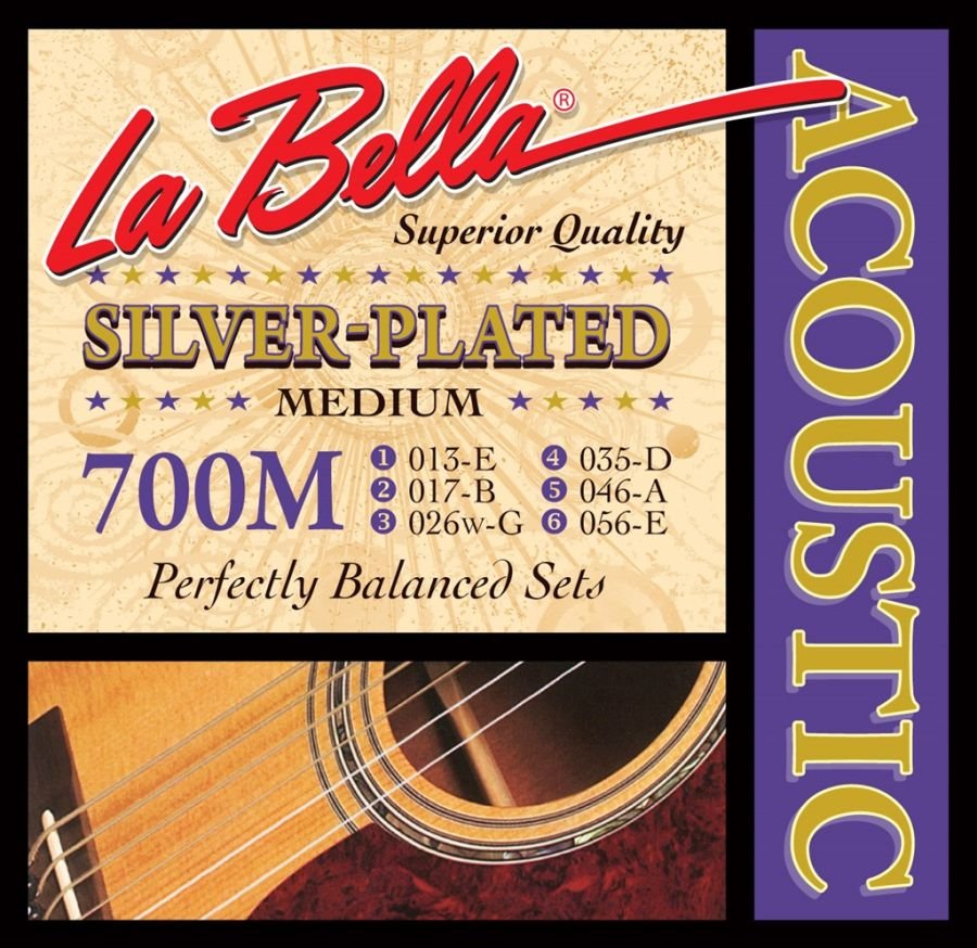 La Bella 700M Muta Per Chitarra Acustica Medium Tension 013-56