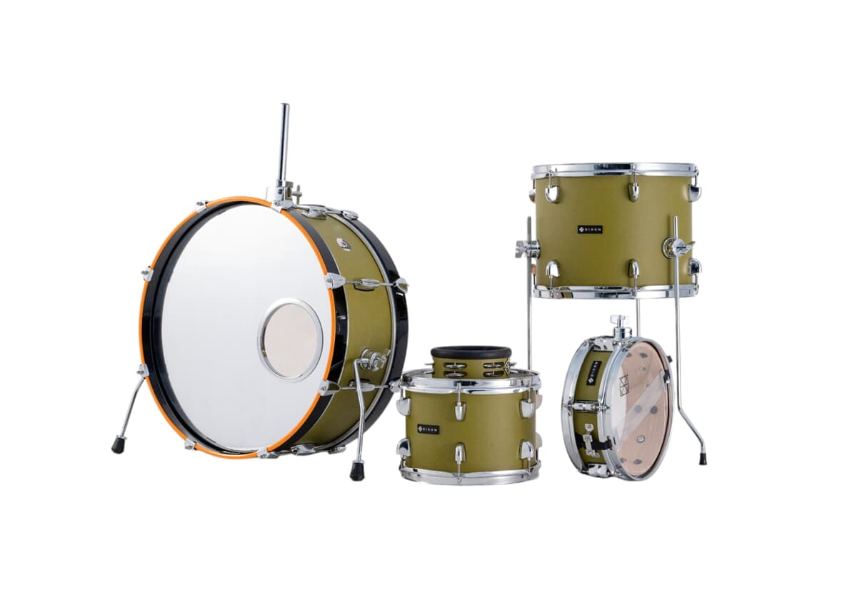 Dixon PODL520OG - shell kit - finitura Satin Olive Green - c/speciale ''black badge'' e risonante cassa (c/O-Ring) ''chrome''