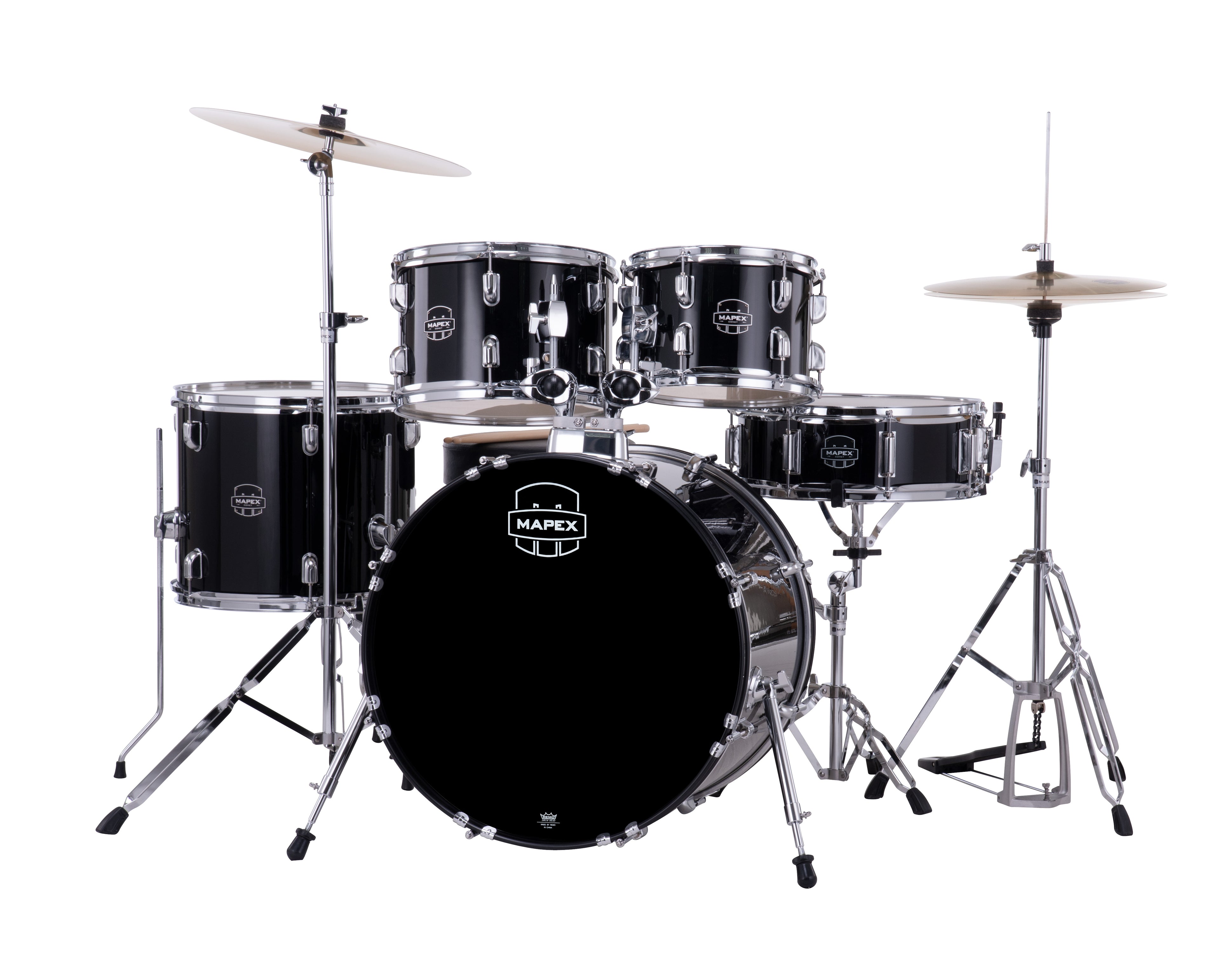 Mapex it Cm5044ftcdk comet fusion 5 pezzi dark black con hardware e piatti