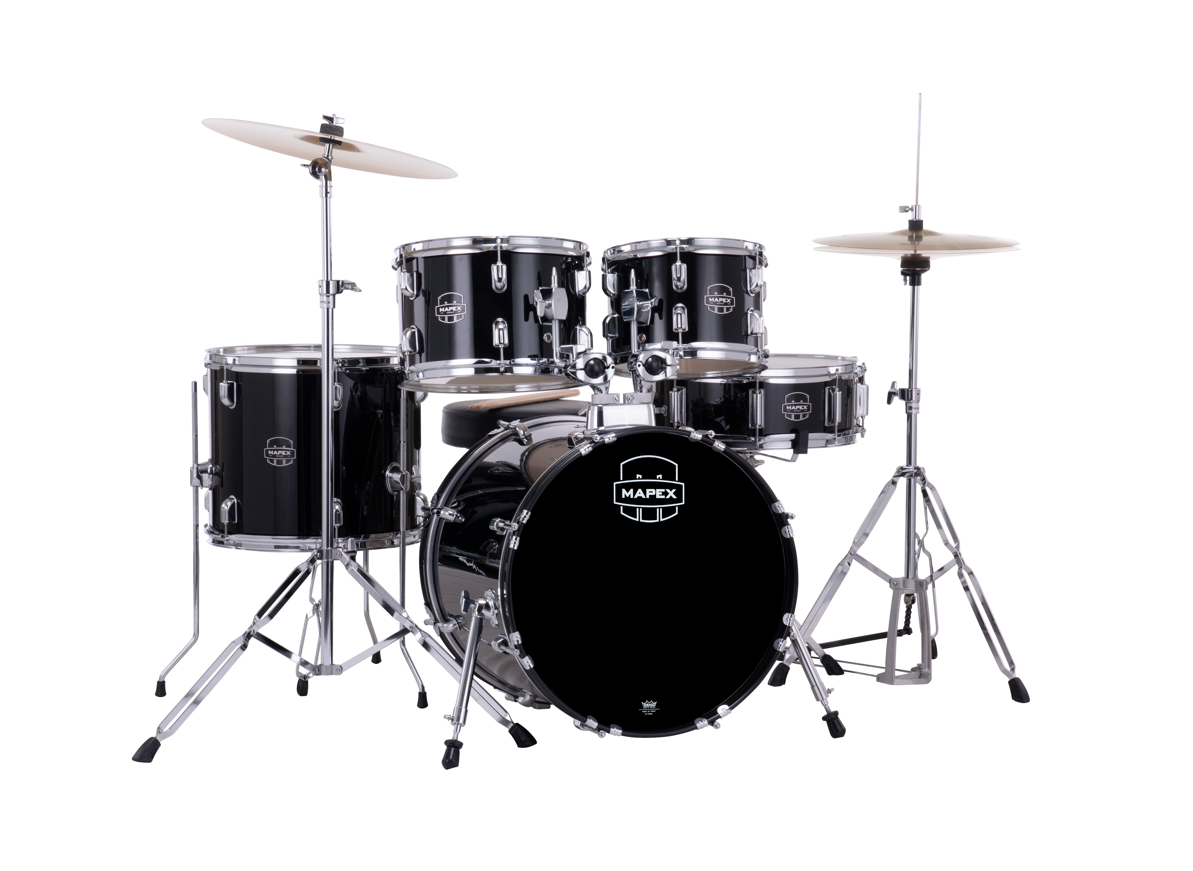 Mapex it Cm5844ftcdk comet junior 5 pezzi dark black con hardware e piatti