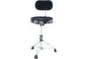 Dixon PSN-12MB - drum stool w/backrest - saddle seat Black/Grey fabric - double-braced
