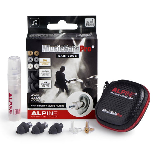 Alpine Kit Auricolari per Protezione Uditiva con 3 Filtri Attenuazione Black Ed