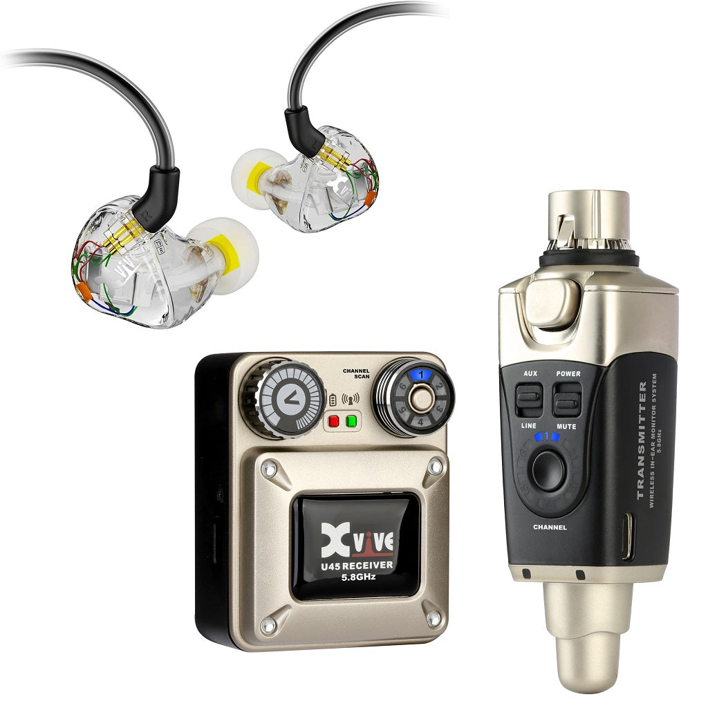 Xvive U45T9 - Bundle Sistema wirelss + Auricolari In-Ear