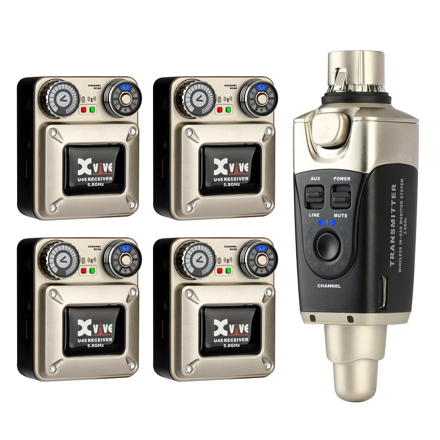 Xvive U45R4 IN-EAR MONITOR - Sistema monitor wireless digitale a 4 ricevitori