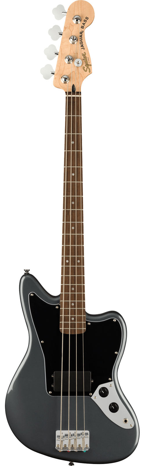 Squier Affinity Series Jaguar Bass H Charcoal Frost Metalllic Black Pickguard