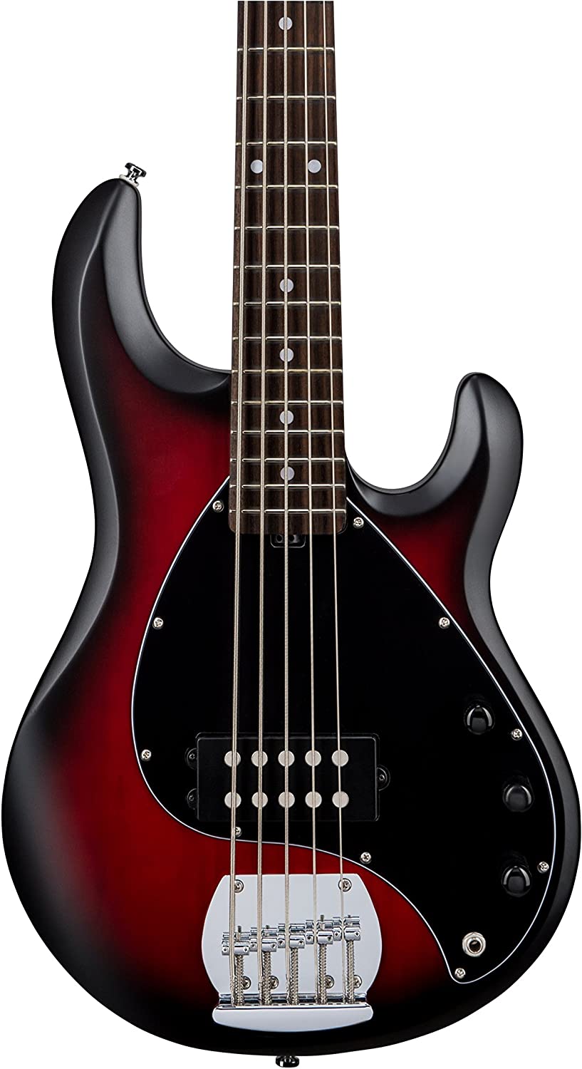 Sterling By Music Man StingRay5 HH RAY5HH Ruby Red Burst Satin