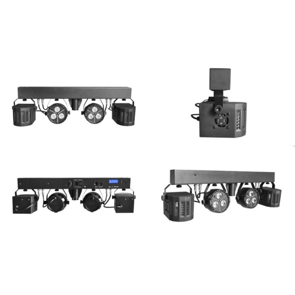 Pro Show Set  Barra con 2 Par Led RGB e 2 Effetti Led a Batterie con Stativo