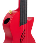Cascha Ukulele Concerto in Carbonio Pack Red con Borsa Tracolla e Plettri