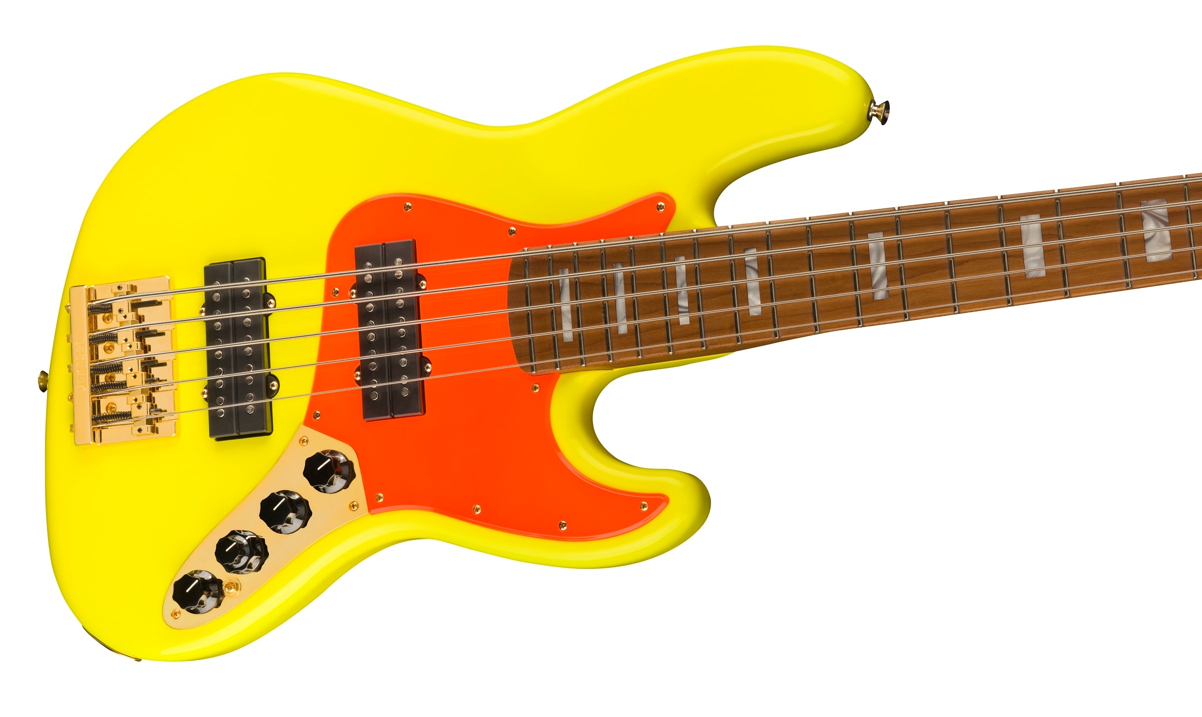 Fender MonoNeon Jazz Bass V Maple Fingerboard Neon Yellow