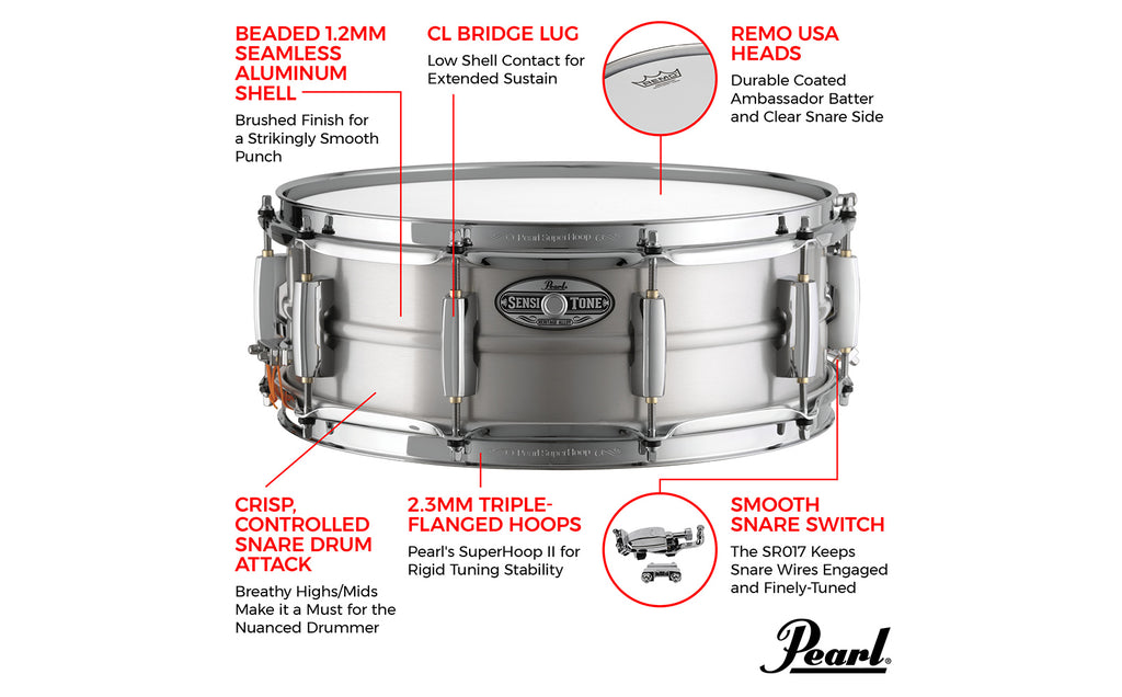 Pearl Rullante Sensitone Heritage Alloy Aluminum 14'X5' Seamless